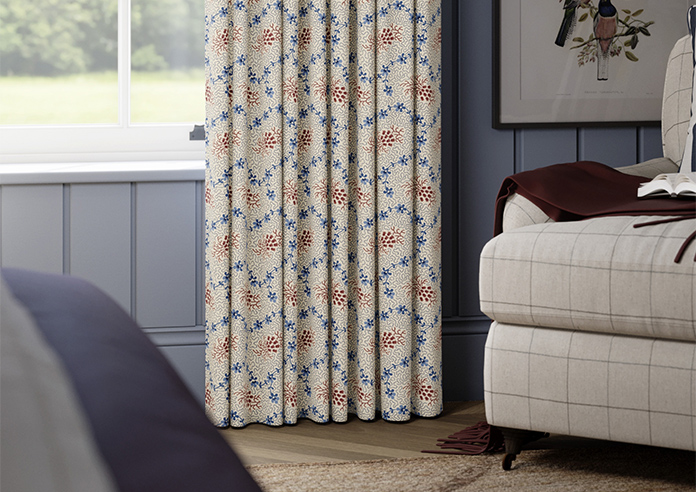Land & Shore Lorie, Blue Red - Made to Measure Curtains - Image 5